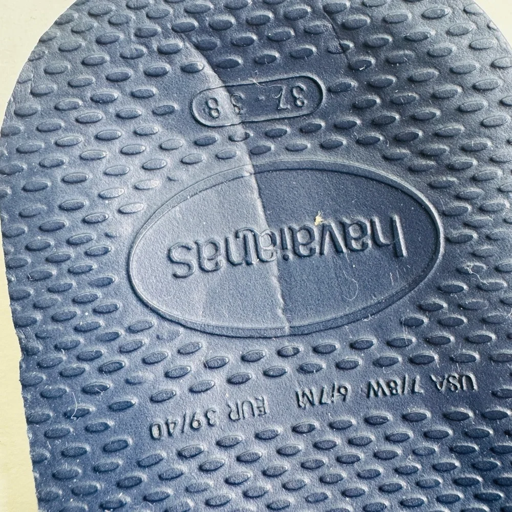 Havaianas unisex rubber slides navy blue size 6/7 sandals